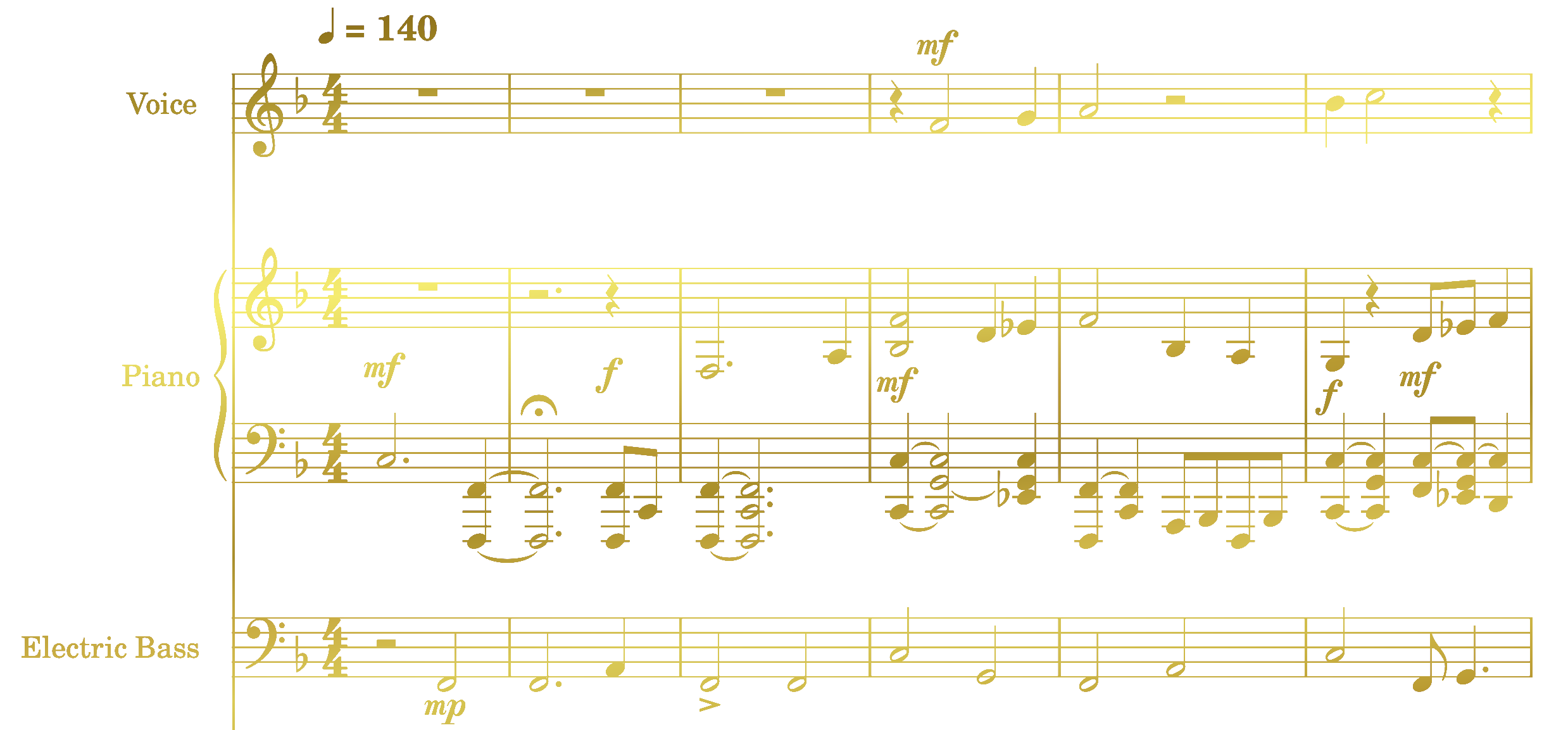 music notes for beginning bars of Rage