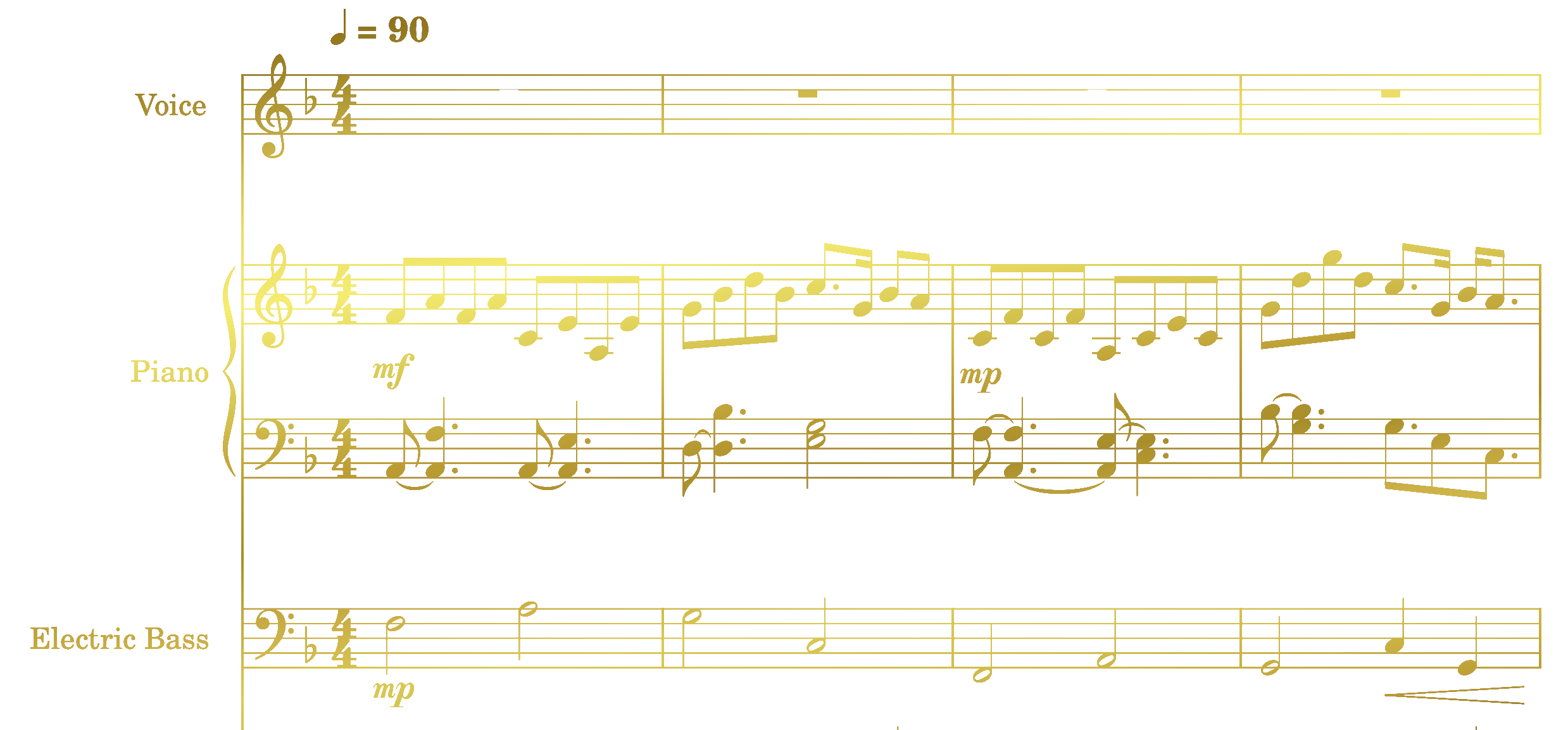 music notes for beginning bars of Vigil